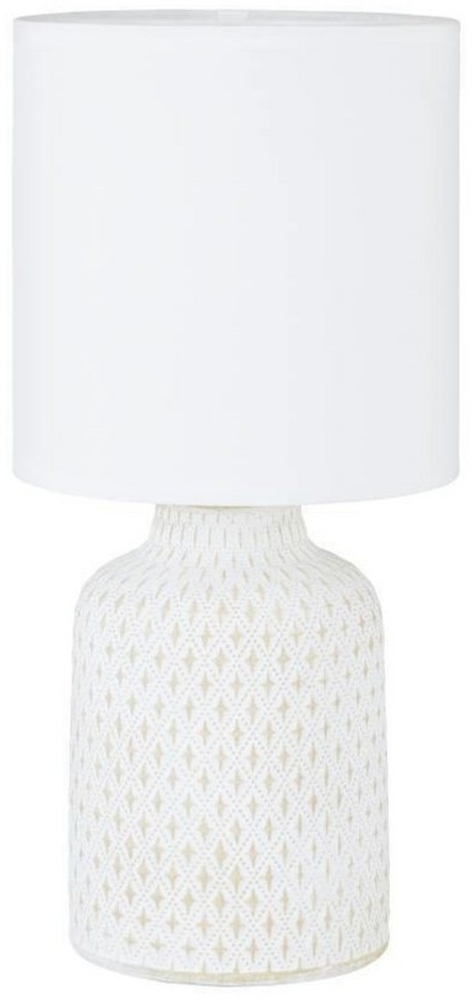 Eglo 97773 Tischleuchte BELLARIVA E14 1X40W Keramik creme-weiß, Textil Ø15cm H:32cm mit Kabelschalter Bild 1