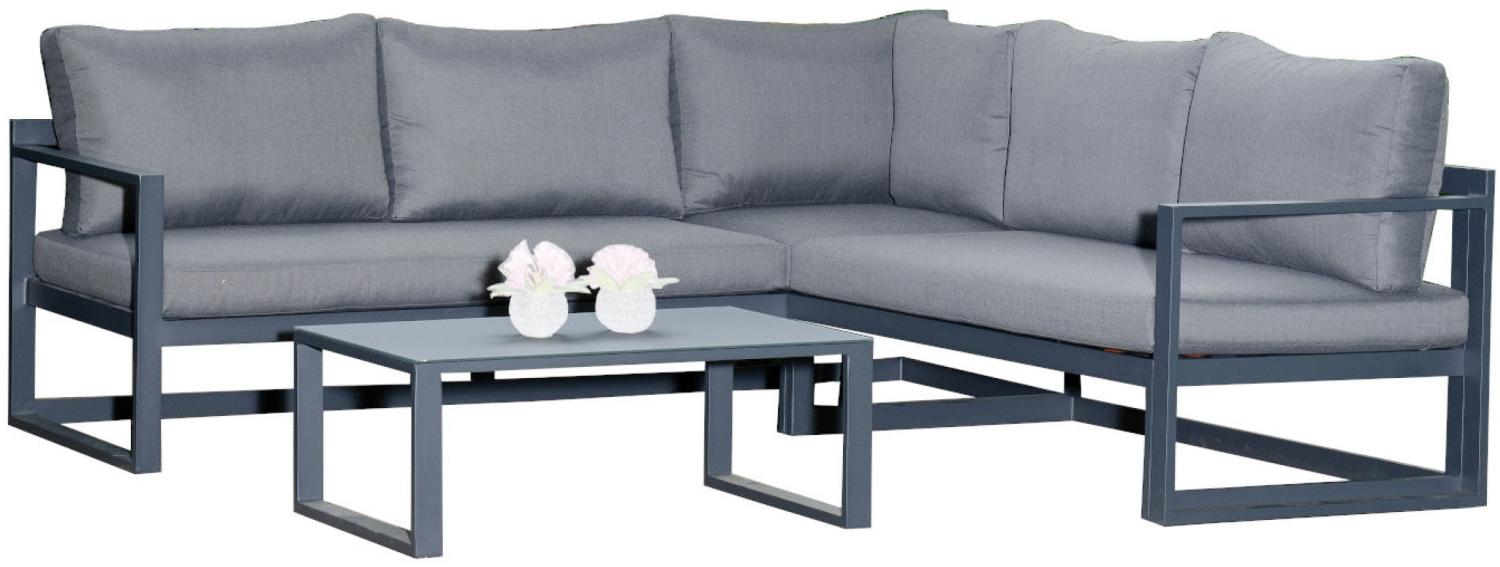 SunnySmart 2-teilige Loungegruppe Horizon Aluminium anthrazit Ecksofa mit Tisch Bild 1