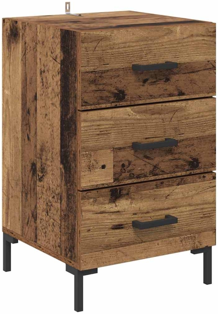 vidaXL Nachttisch mit Schubladen Altholz 40 x 40 x 66 cm Holzwerkstoff 882116 Bild 1