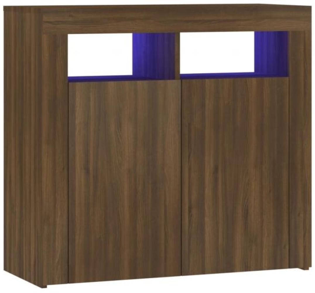 vidaXL Sideboard mit LED-Beleuchtung Braun Eichen-Optik 80 x 35 x 75 cm 815731 Bild 1