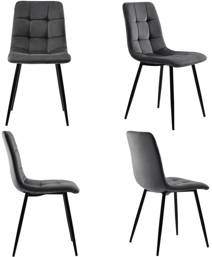 HAUSS SPOLE Essgruppe Esszimmerstuhl 4er Set Polsterstuhl Stuhl, (Sitzfläche aus Samt Gestell aus Metall Nur Stühle, kein Tisch, 4-tlg, Stuhl mit Rückenlehne) Bild 1