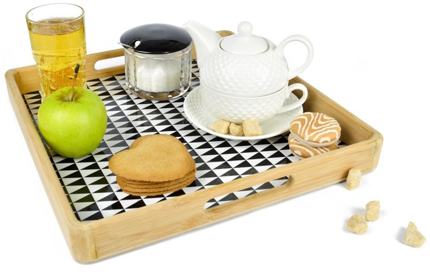 Serviertablett mit Motiv Holztablett Tablett Frühstückstablett Servierplatte Bild 1