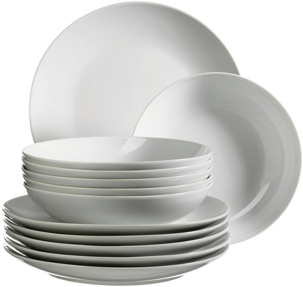 Mäser 920498 Barca Tafelservice, Porzellan, weiß, 12-teilig (1 Set) Bild 1