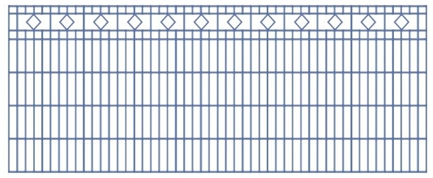 Schmuckzaun / Doppelstabmattenzaun Diamant / Raute Komplett-Set / Anthrazit / 161cm hoch / 27,5m lang Bild 1