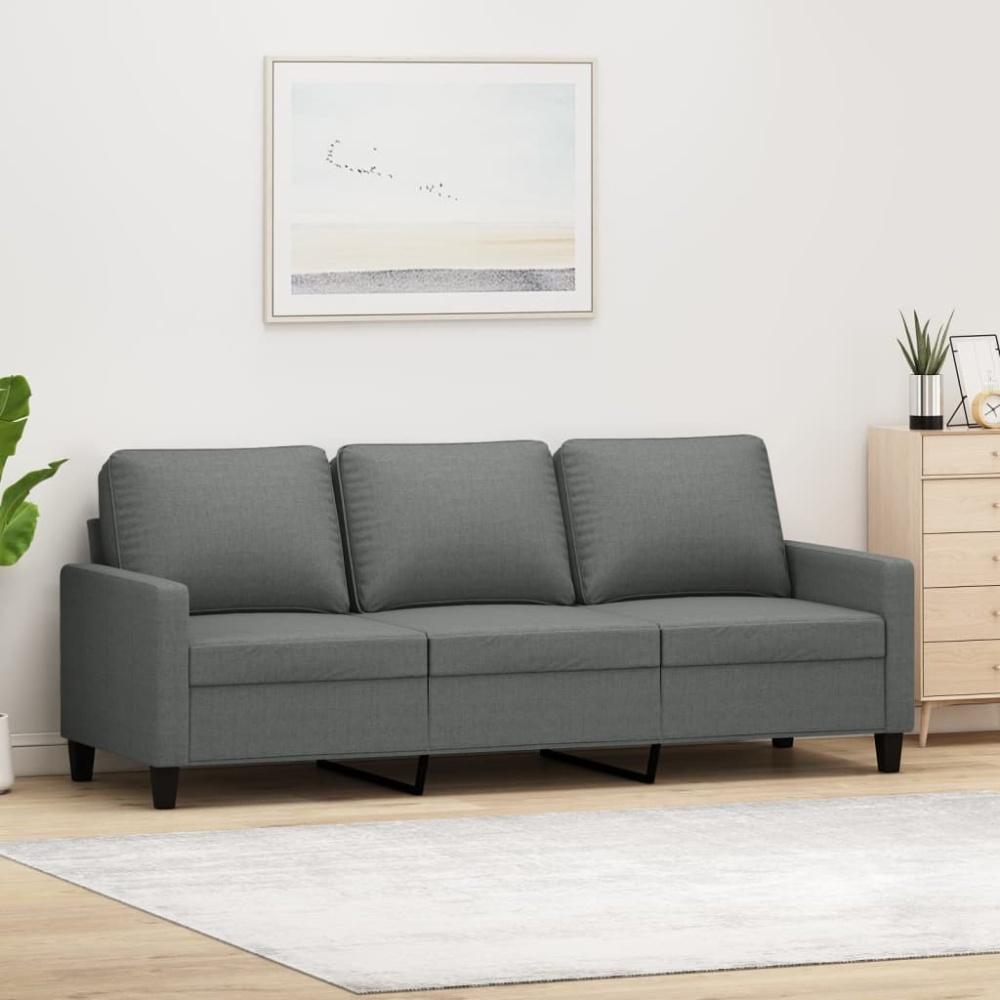 vidaXL 3-Sitzer-Sofa Dunkelgrau 180 cm Stoff 359172 Bild 1