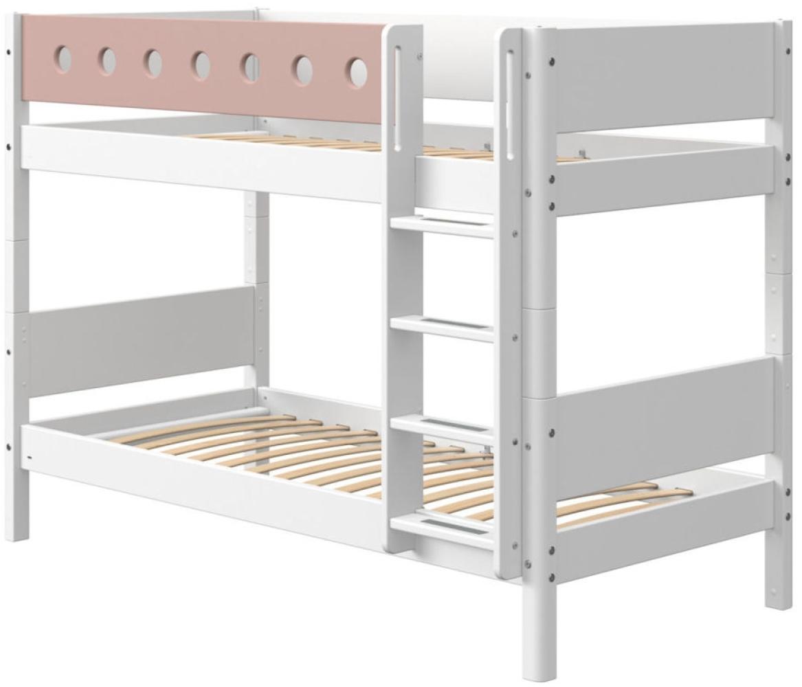 Flexa White Etagenbett 90x190 cm Weiß / Rosa Bild 1