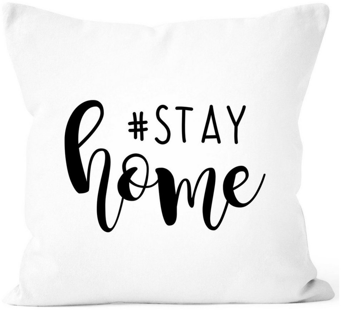 SpecialMe Dekokissen Kissen-Bezug Hashtag stay home Aufschrift Spruch Appell Aufruf zuhausebleiben Statement SpecialMe® Bild 1