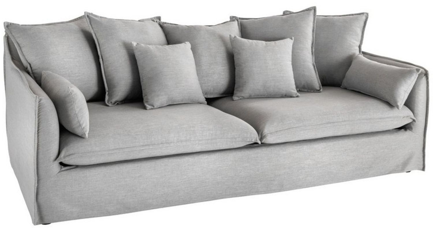 riess-ambiente 3-Sitzer HEAVEN 210cm grau · Hussensofa inkl. Kissen und abnehmbaren Bezug, Einzelartikel 1 Teile, Wohnzimmer · Leinenstoff-Gemisch · Federkern-Polsterung · Landhausstil Bild 1