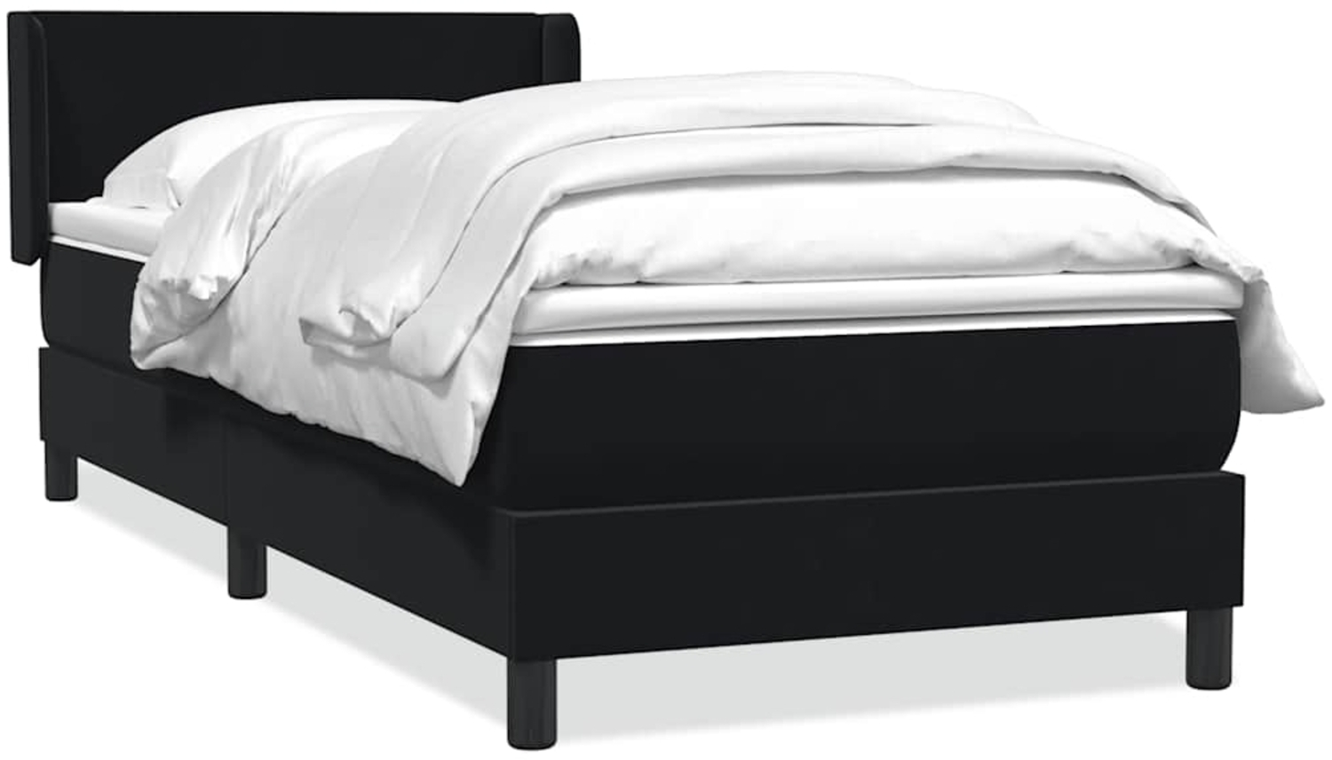 vidaXL Boxspringbett mit Matratze Schwarz 80x210 cm Samt 3317927 Bild 1