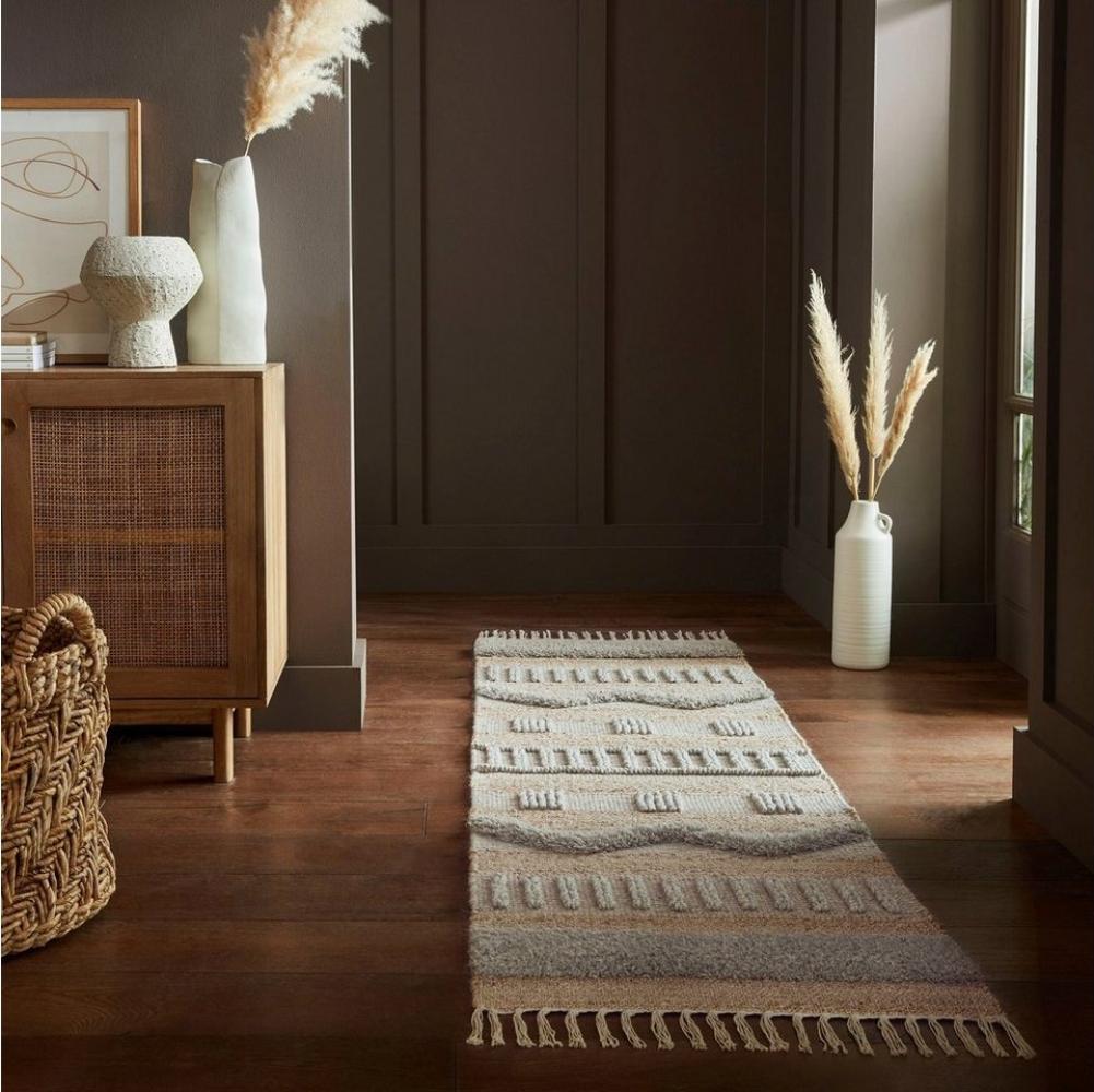 FLAIR RUGS Läufer Medina, rechteckig, Höhe: 12 mm, Boho-Look, aus Naturfasern wie Wolle & Jute, Teppichläufer Bild 1