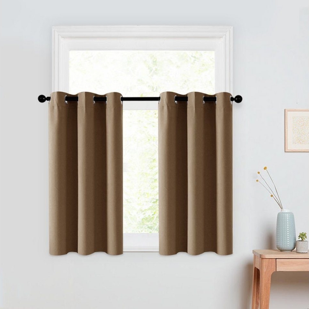 BYSURE Scheibengardine (2 St), Ösen, verdunkelnd, Bistrogardine Fensterschal für Küche Bild 1