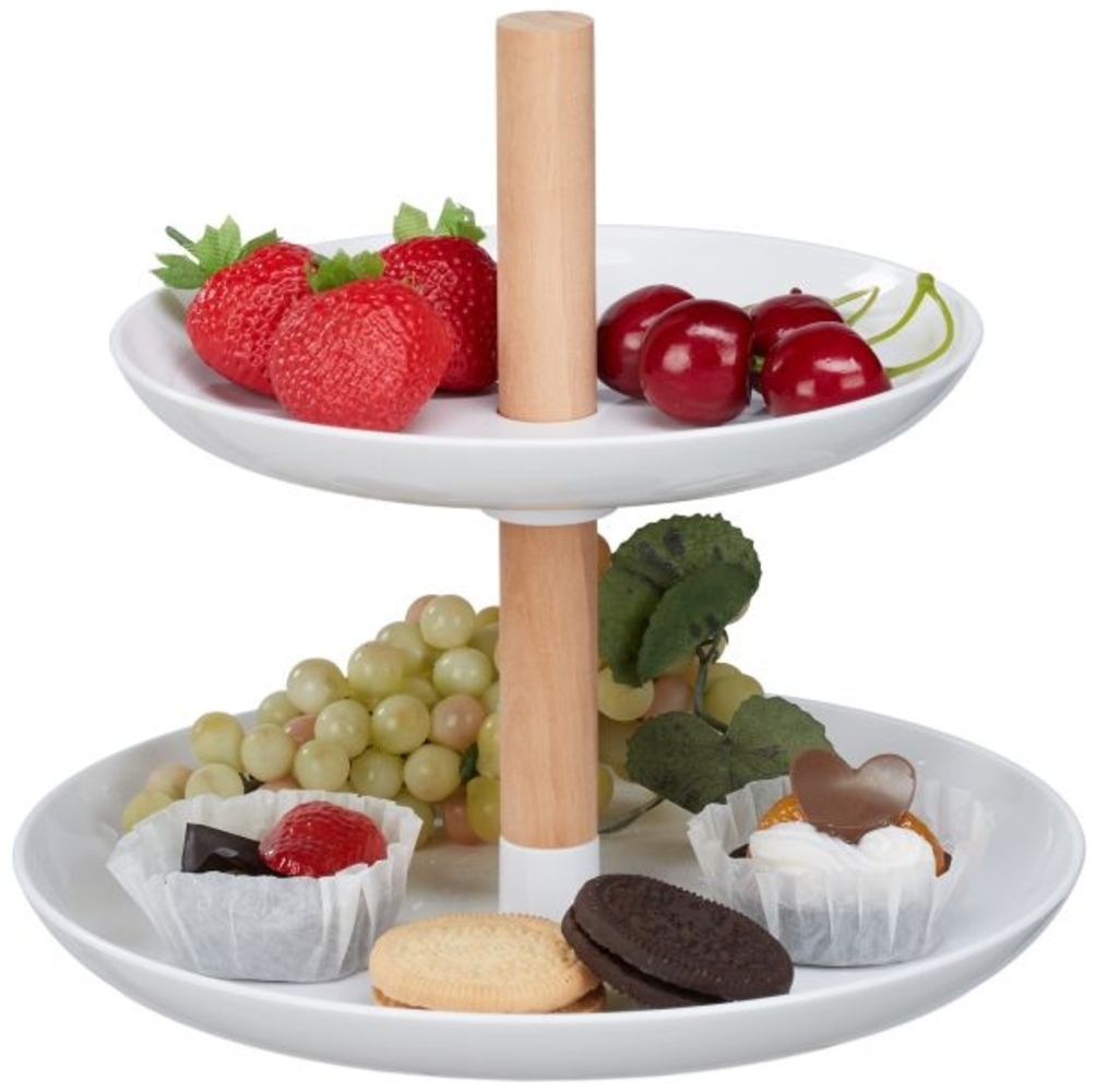 2-stöckige Etagere Kunststoff & Holz Bild 1