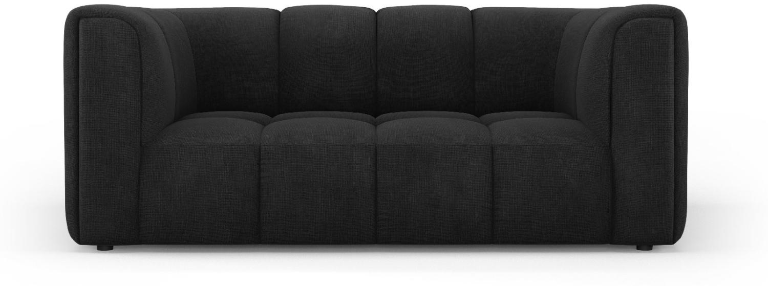 Micadoni Sofa Serena 2-Sitzer Strukturierter Stoff Schwarz Bild 1