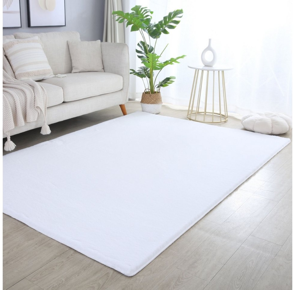 Carpettex Hochflor-Teppich Unicolor - Einfarbig, Läufer, Höhe: 20 mm, Teppich Wohnzimmer Einfarbig Shaggy Modern Flauschiger Felloptik Weich Bild 1