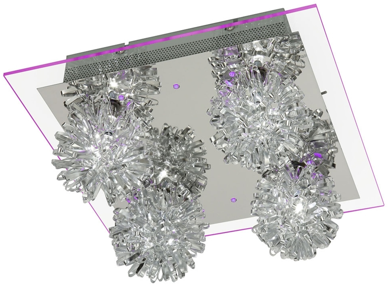 Deckenleuchte aus Kunststoff und Stahl mit lila LEDs Bild 1