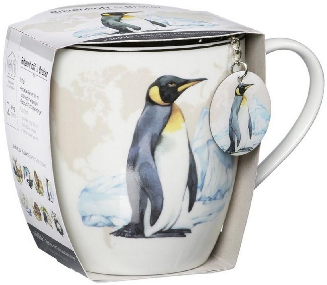 Geschenk-Set Jumbotasse mit Anhänger Wildlife - Jumbotasse mit Anhänger Pinguin Bild 1