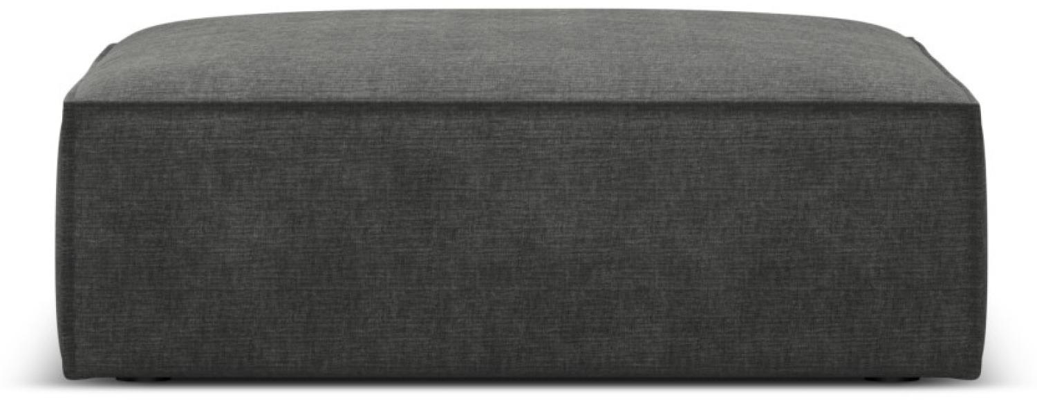 Micadoni Pouf Hocker Kaelle | Bezug Dark Grey | Beinfarbe Black Plastic Bild 1