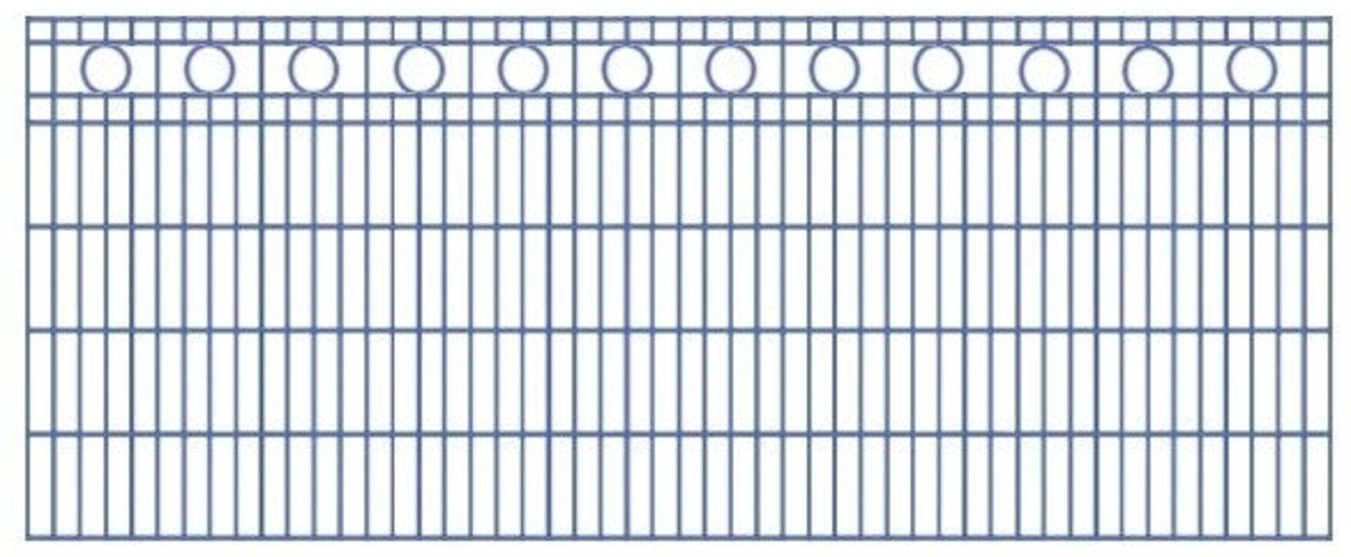 Schmuckzaun / Doppelstabmattenzaun Kreis-Dekor Komplett-Set mit Abdeckleisten / Anthrazit / 201cm hoch / 57,5m lang Bild 1