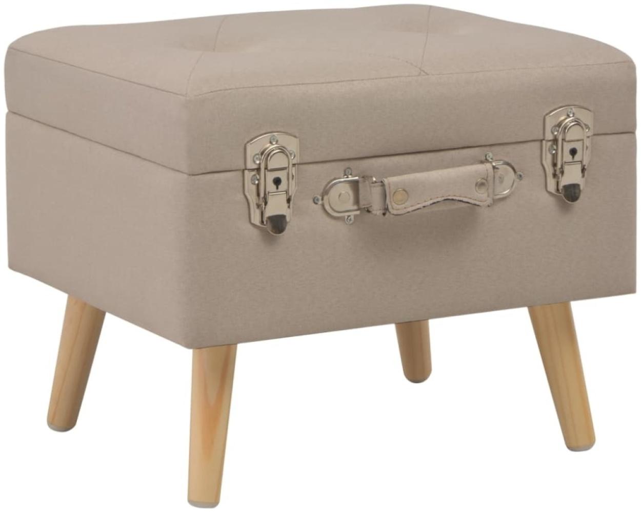 vidaXL Hocker mit Stauraum 40 cm Beige Stoff 247518 Bild 1