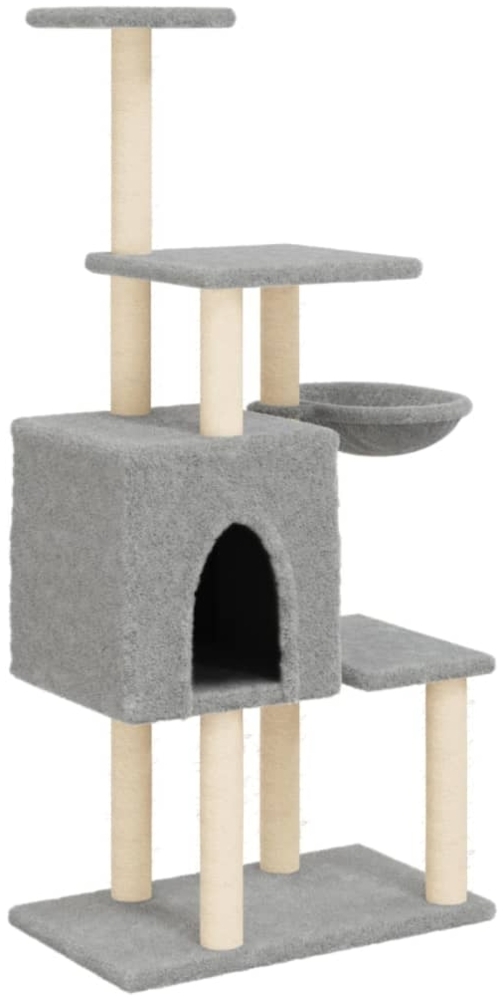 vidaXL Kratzbaum mit Sisal-Kratzsäulen Hellgrau 131 cm 172128 Bild 1