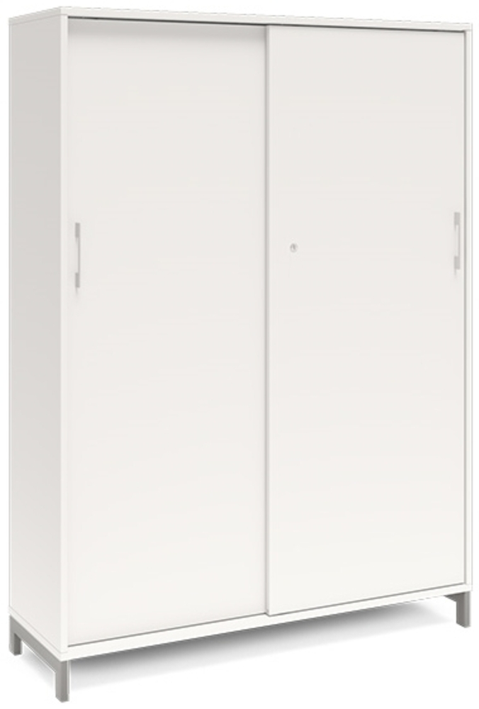Büroschrank DNA 1200x1660 mm Weiß/Weiß Schiebetür 4A4 Bild 1
