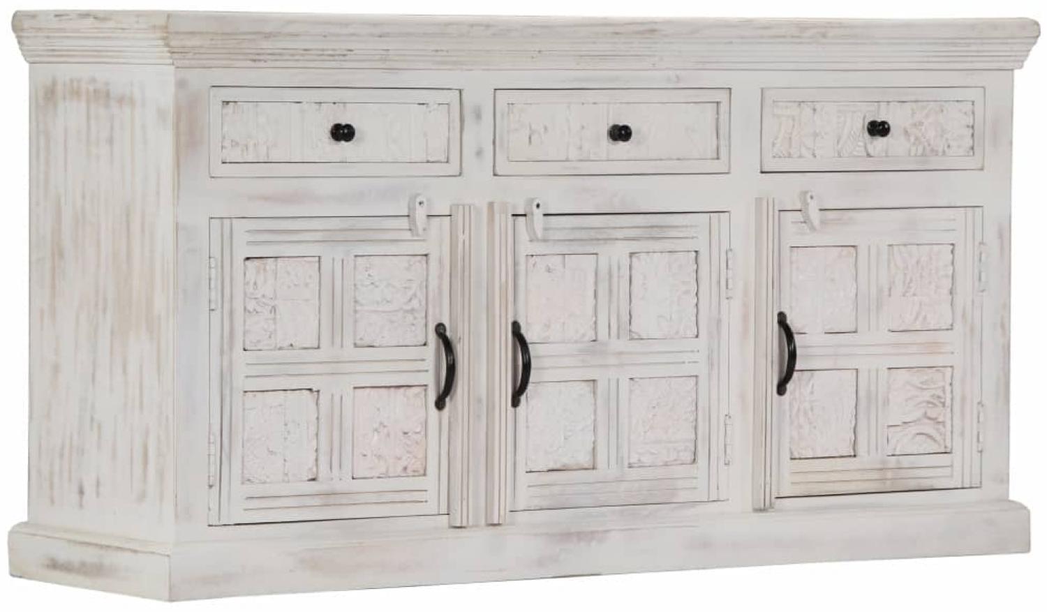 vidaXL Sideboard Weiß 140x40x74 cm Massivholz Mango 249870 Bild 1