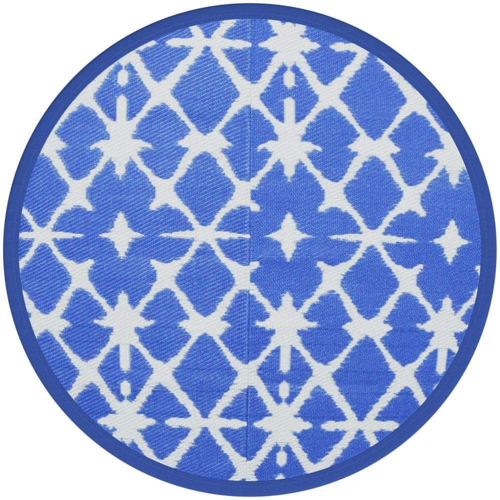 vidaXL Outdoor-Teppich ARAKIL Blau und Weiß Ø200 cm PP 368492 Bild 1