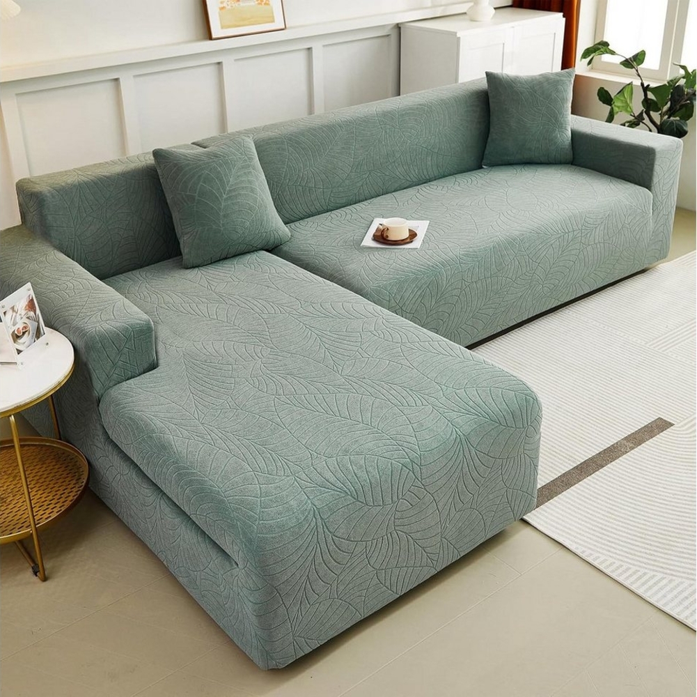 Powerwill Sofaschoner Sofa Überzug Sofaschoner (Sofabezug + 2 Kopfkissenbezüge), Sofa Bezug Stretch Sofa Cover Überwurf Universal Couch überzug Bild 1