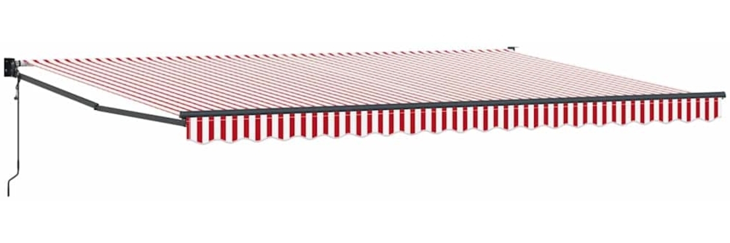 vidaXL Einziehbare Markise Rot, Weiß 500 × 300 cm Stoff, Metall 3331272 Bild 1