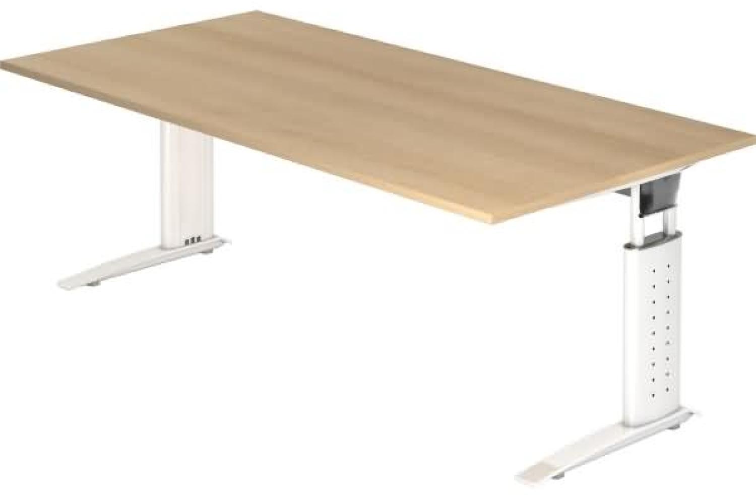 Schreibtisch US2E 200x100cm Eiche / Weiß Bild 1