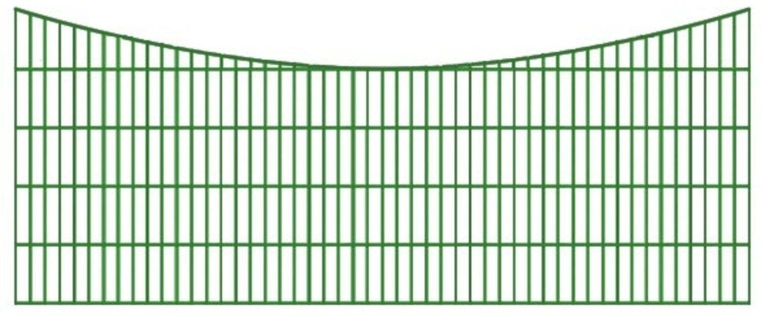 Schmuckzaun / Doppelstabmattenzaun Bogen konkav Komplett-Set / Grün / 121cm hoch / 10m lang Bild 1