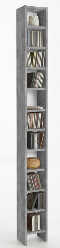 FMD Möbel - HALLO 2 - CD-/Videoregal - melaminharzbeschichtete Spanplatte - Beton LA - 18,9 x 185 x 16,2cm Bild 1