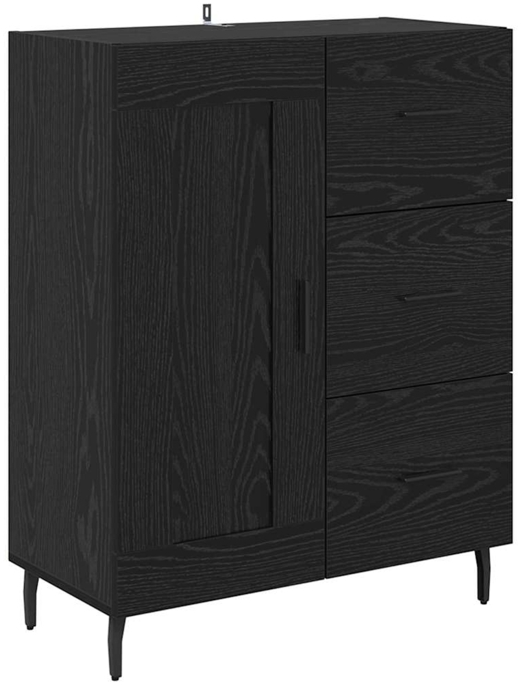 vidaXL Sideboard mit Schubladen Schwarz Eichen-Optik 69,5 x 34 x 90 cm 881638 Bild 1
