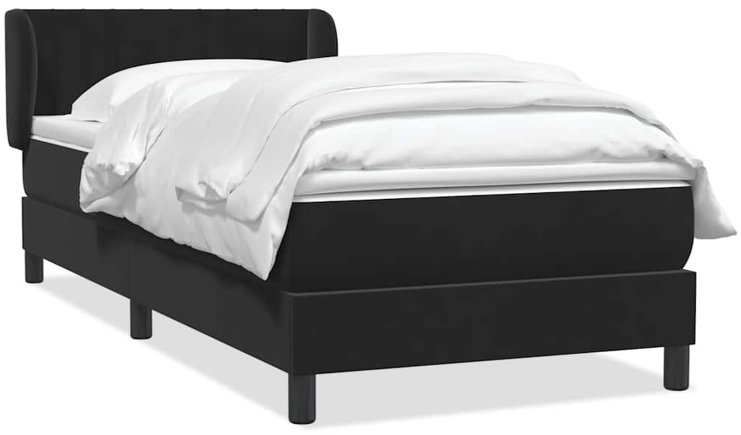 vidaXL Boxspringbett mit Matratze Schwarz 90x210 cm Samt 3317681 Bild 1