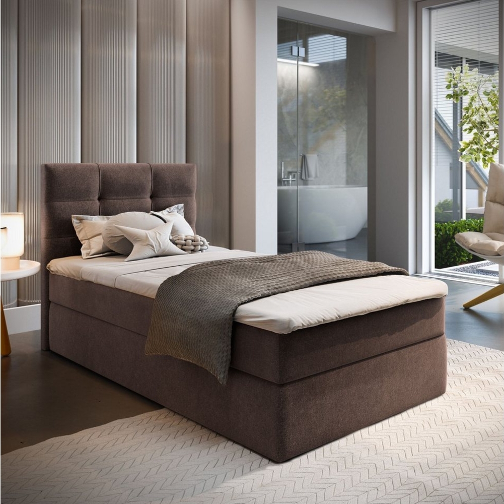 Masseno Boxbett GLOS 100x200 cm mit Bonell Matratze und Topper Bild 1