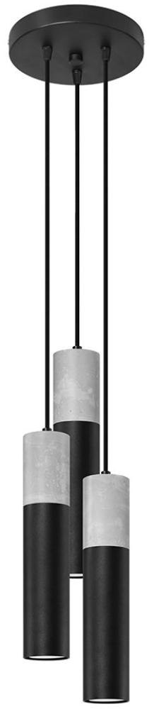 Pendelleuchte, 3 flammig, skandinavisch, Beton, H 90cm Bild 1