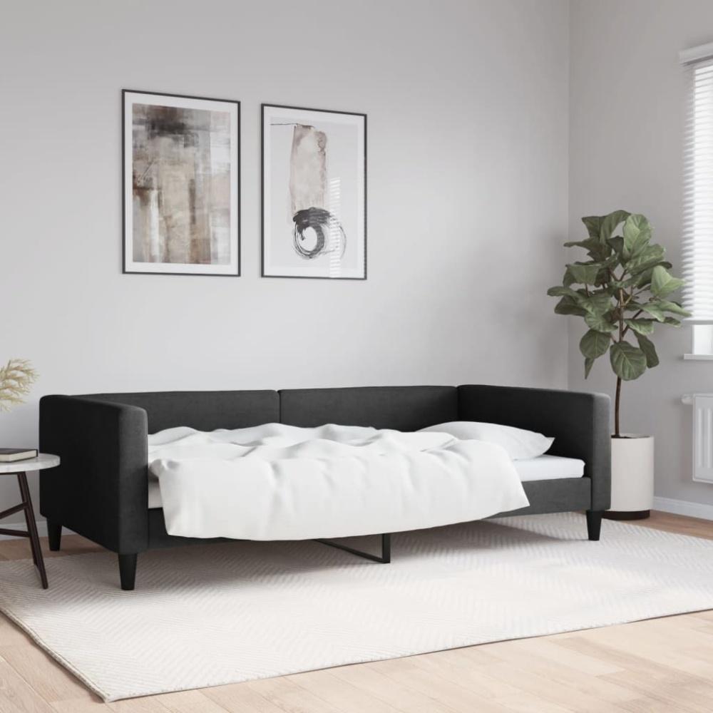 vidaXL Tagesbett Schwarz 100x200 cm Stoff 353990 Bild 1