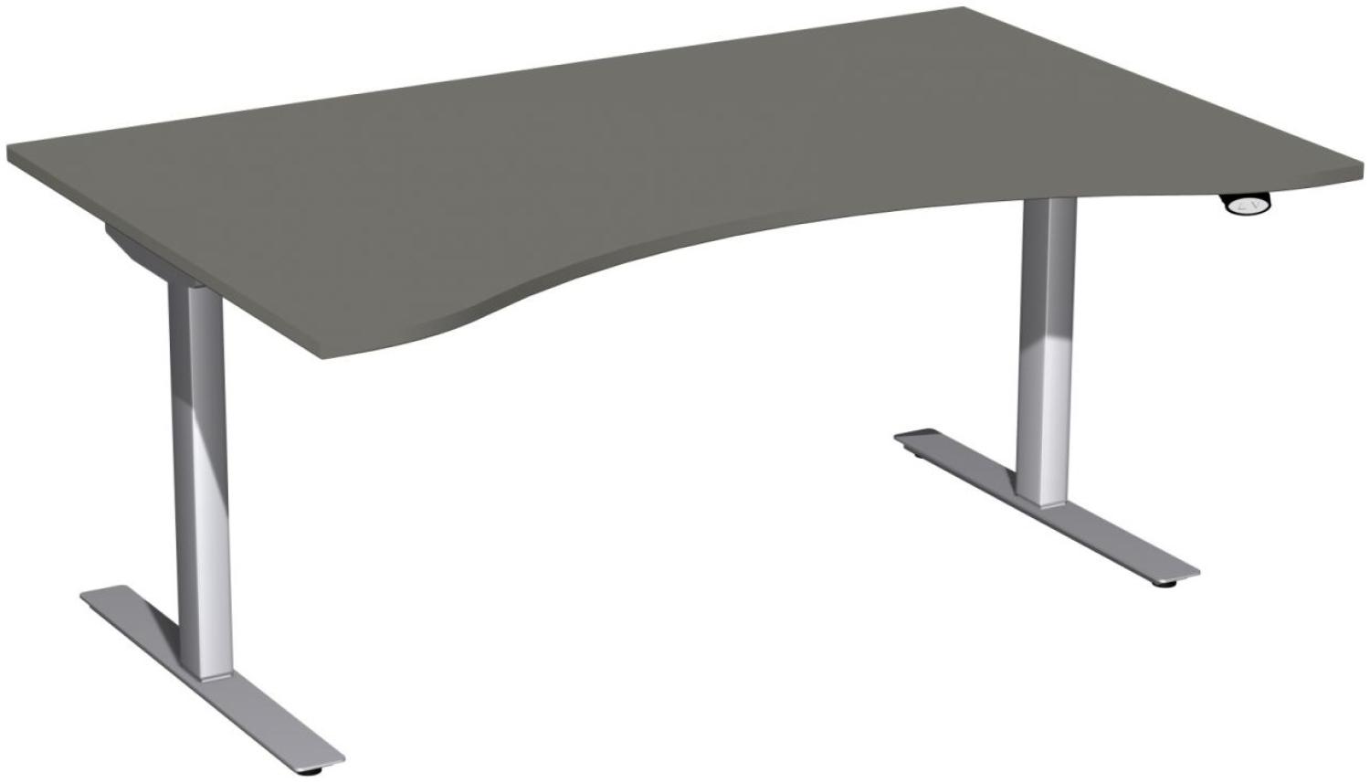 Elektro-Hubtisch 'Flex', höhenverstellbar, 160 x 100 x 68-116cm, Graphit / Silber Bild 1