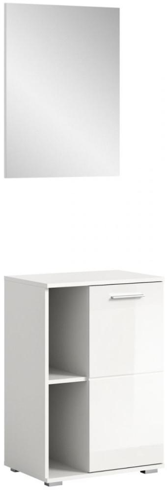 Garderobe Set 2-teilig Grazie in weiß Hochglanz 55 x 191 cm Bild 1