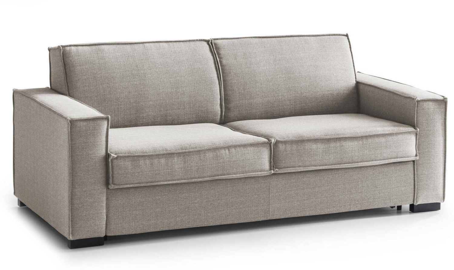 Dmora 2-Sitzer Schlafsofa Alisa, Wohnzimmersofa mit drehbarer Öffnung, gepolsterter Stoff, schmale Armlehnen, 100 % Made in Italy, cm 180x95h90, Taupe Bild 1