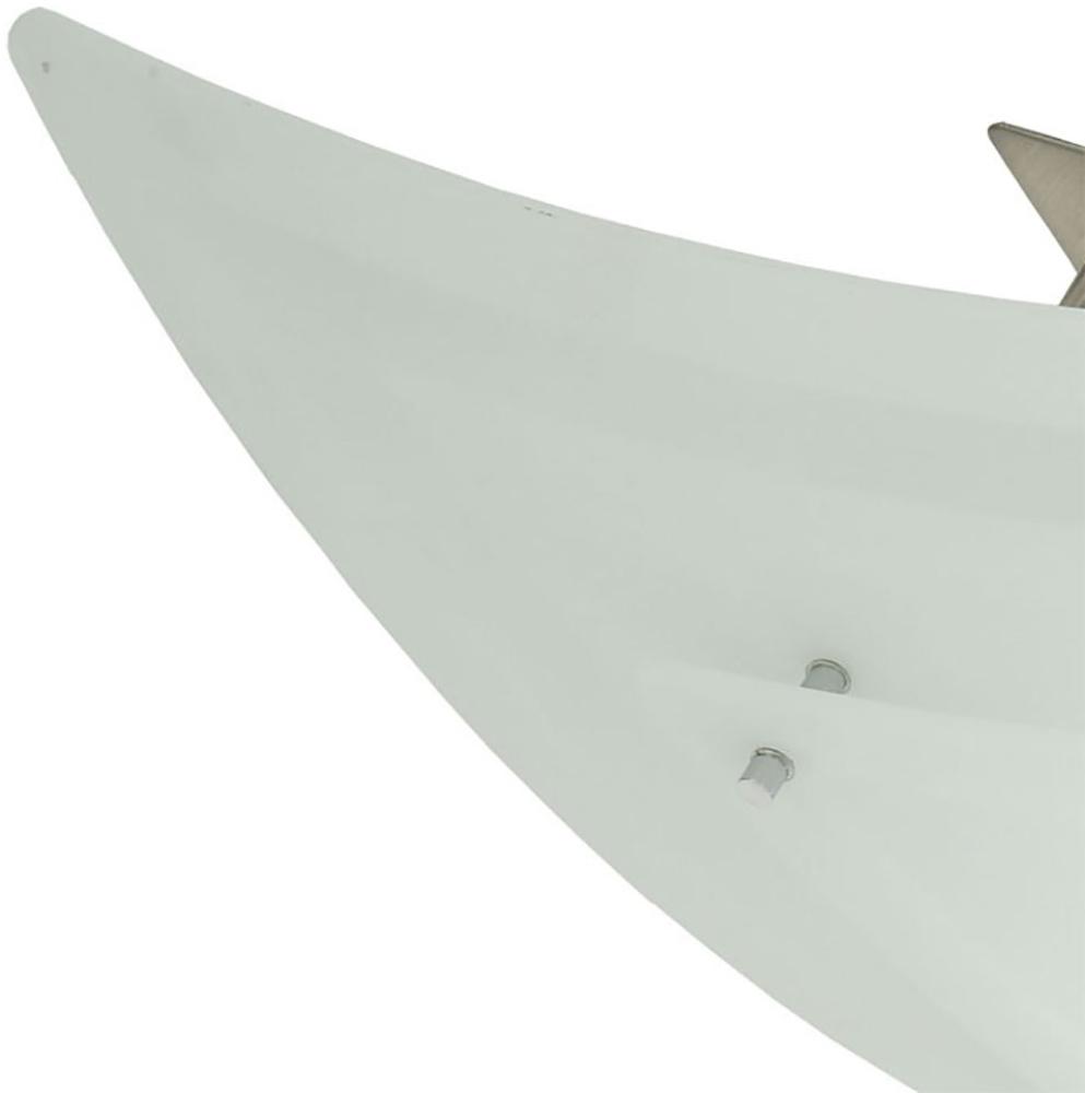 Deckenlampe Delta aus gebürstetem Metall und weißem Glas Bild 1