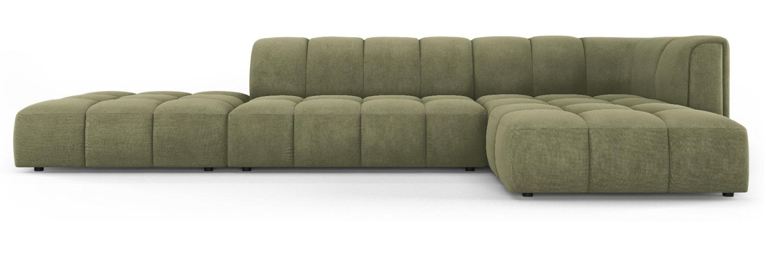 Micadoni Modulares Ecksofa Serena 5-Sitzer offene Seite, Strukturierter Stoff, Hellgrün, Rechts Bild 1