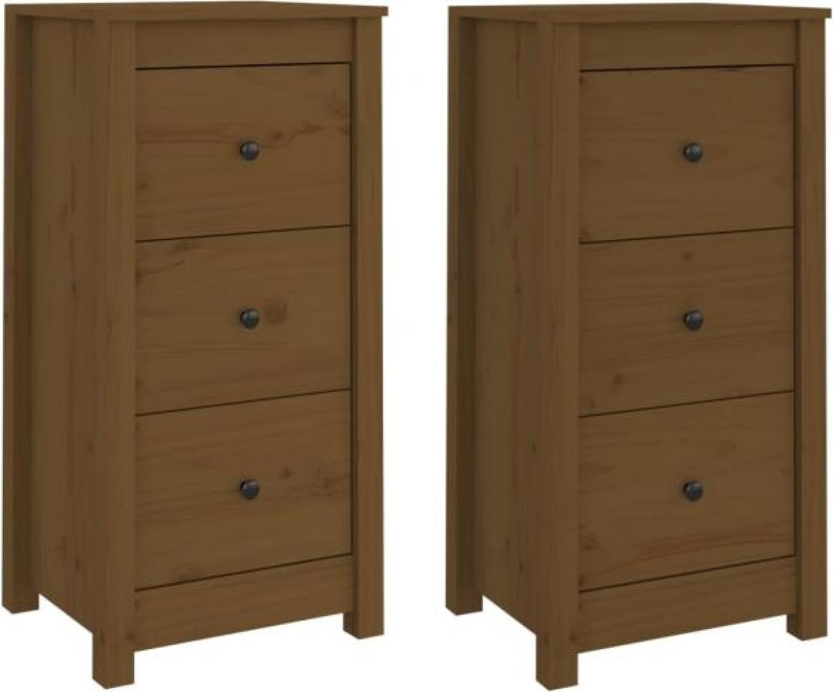 Sideboards 2 Stk. Honigbraun 40 x 35 x 80 cm Massivholz Kiefer [813746] Bild 1