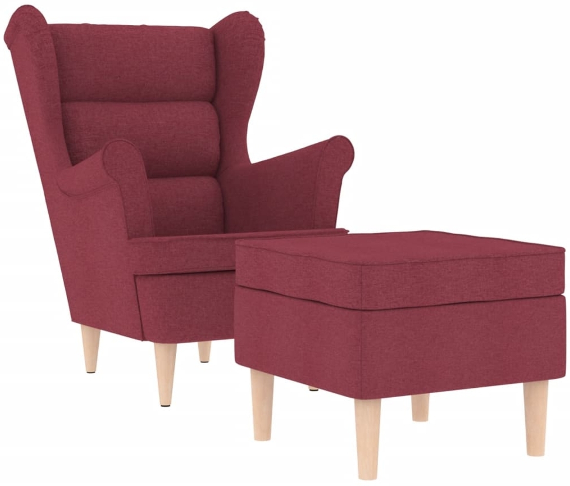 vidaXL Sessel mit Fußhocker Weinrot Stoff 3307992 Bild 1