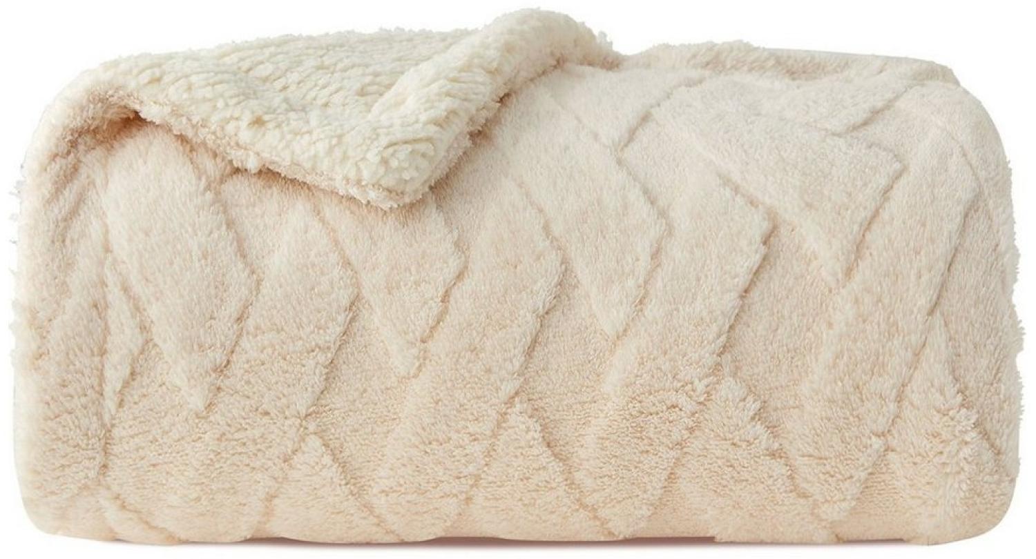 Wohndecke MT09, KEAYOO, Sherpa Fleece Warm Decke Kuscheldecken für Bett, Sofa und Couch Bild 1