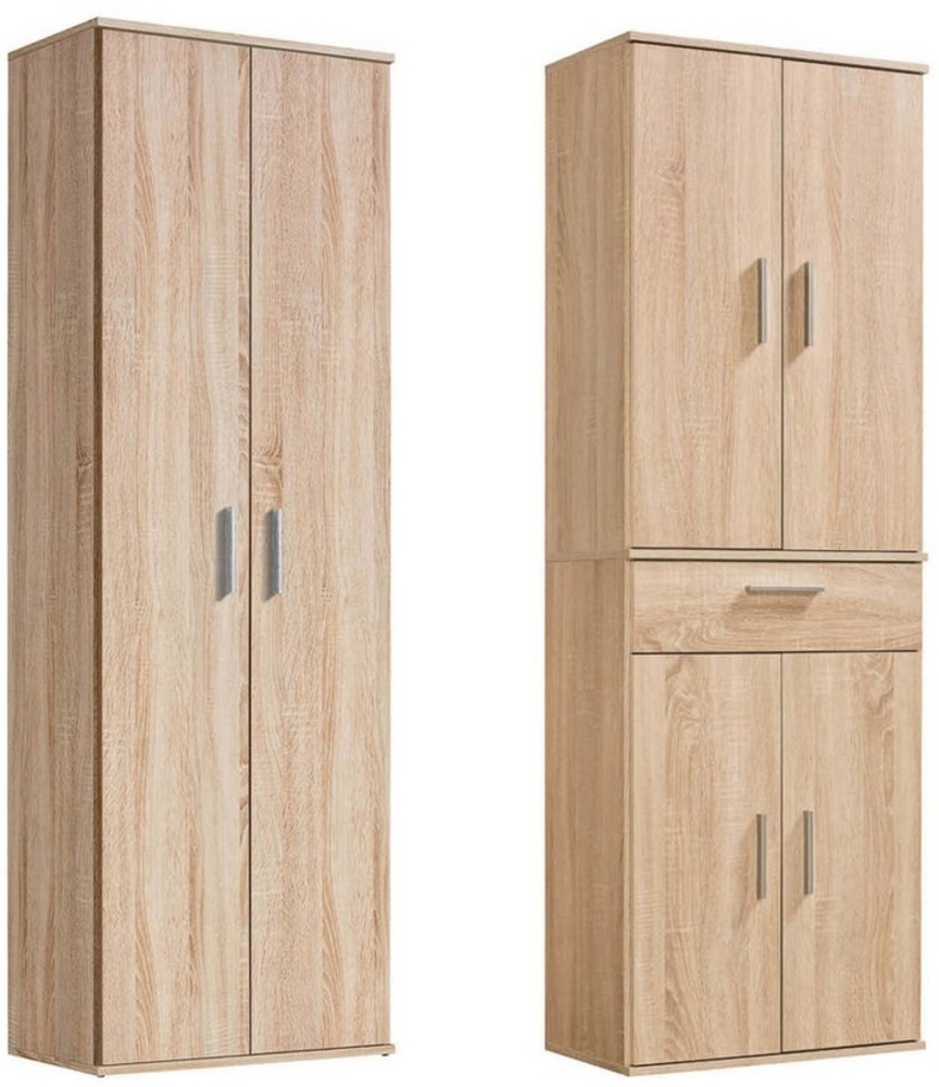 mokebo® Mehrzweckschrank Set 2-teilig 'Die Allzweckwaffe', Schrank-Set mit Mehrzweckschrank & Aktenschrank in Sonoma Eiche BZW. Braun, auch als Moderne Wohnwand Bild 1