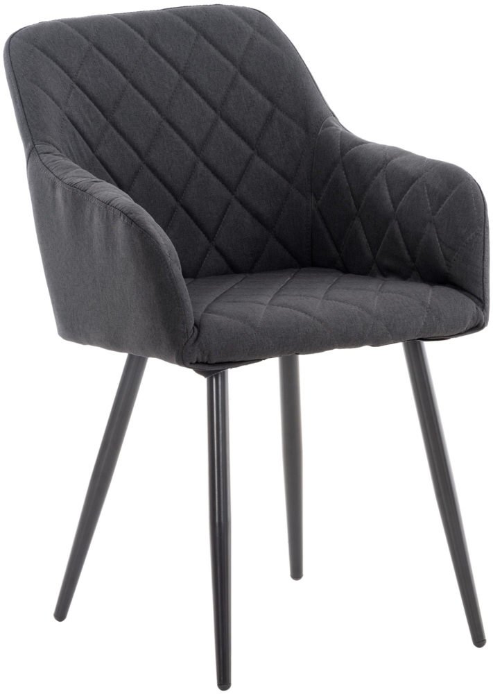 Esszimmerstuhl LISAN - Stoff Schwarz 47x44x84 cm | Essstühle Esszimmerstühle Küchenstühle Wohnzimmerstühle Bild 1