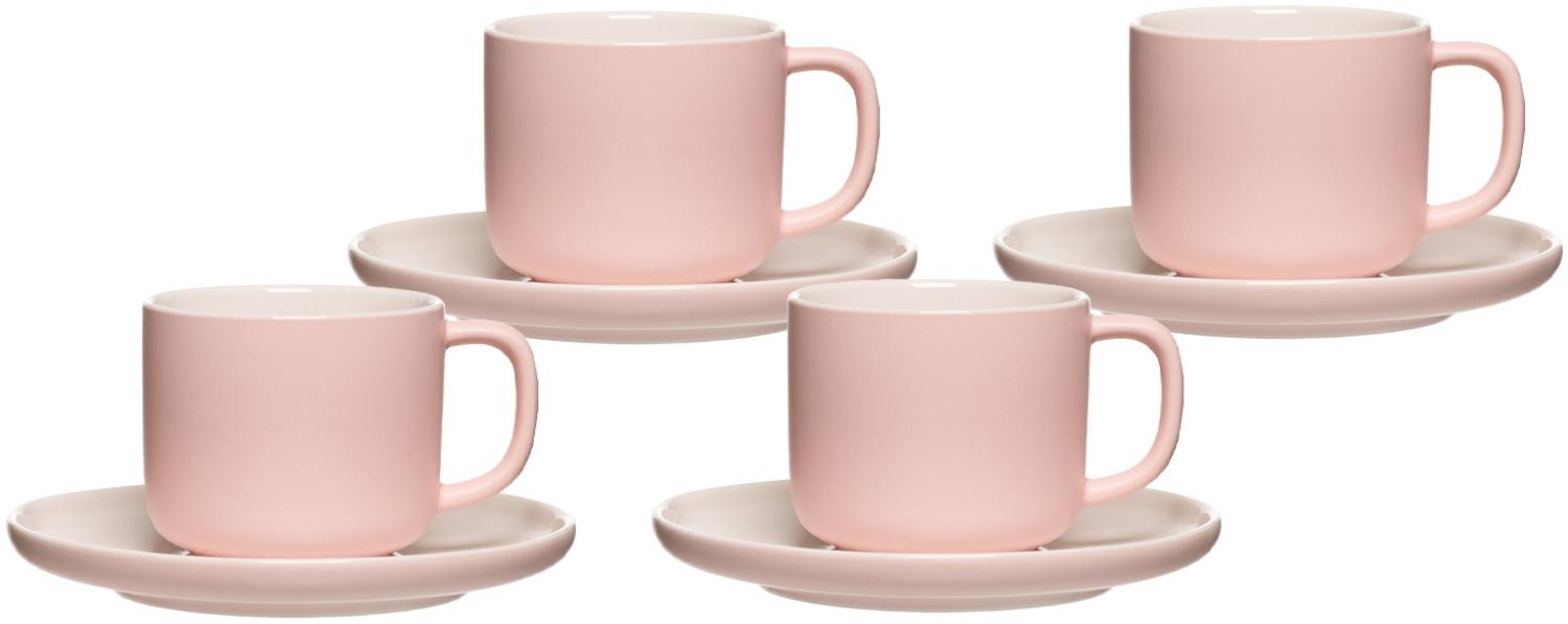 Ritzenhoff & Breker JASPER Kaffeetasse mit Untertasse 240 ml 4er Set rosa Bild 1