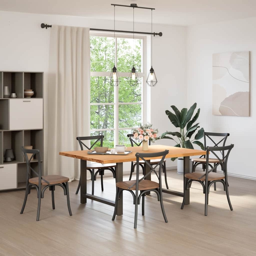 vidaXL Esstisch Hellbraun 180x120x74 cm Massivholz Eiche Rechteckig 3304452 Bild 1