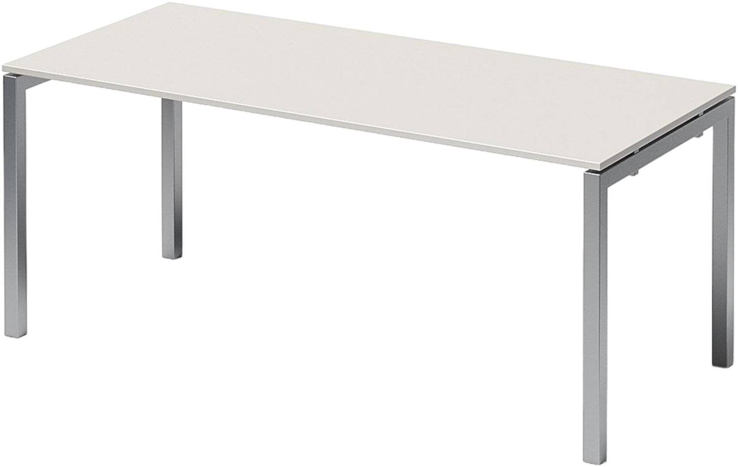 Bisley Cito Schreibtisch 180x80 cm, Tischplatte in grau, U-Gestell in Silber - Bürotisch & Computertisch, PC Tisch für's Büro, Arbeitshöhe: 74 cm, DUF1808-GW-355 Bild 1